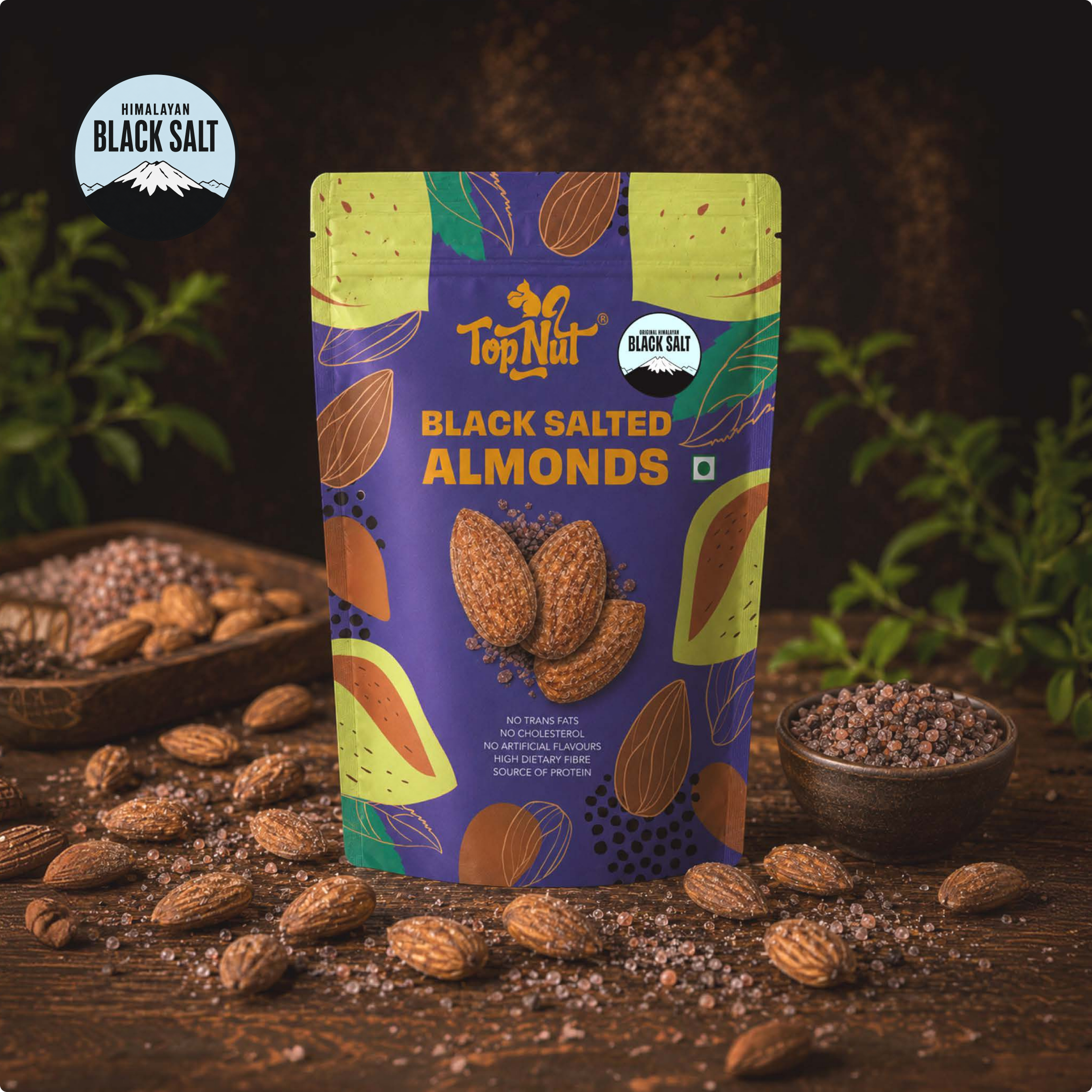 Black Salted Almonds