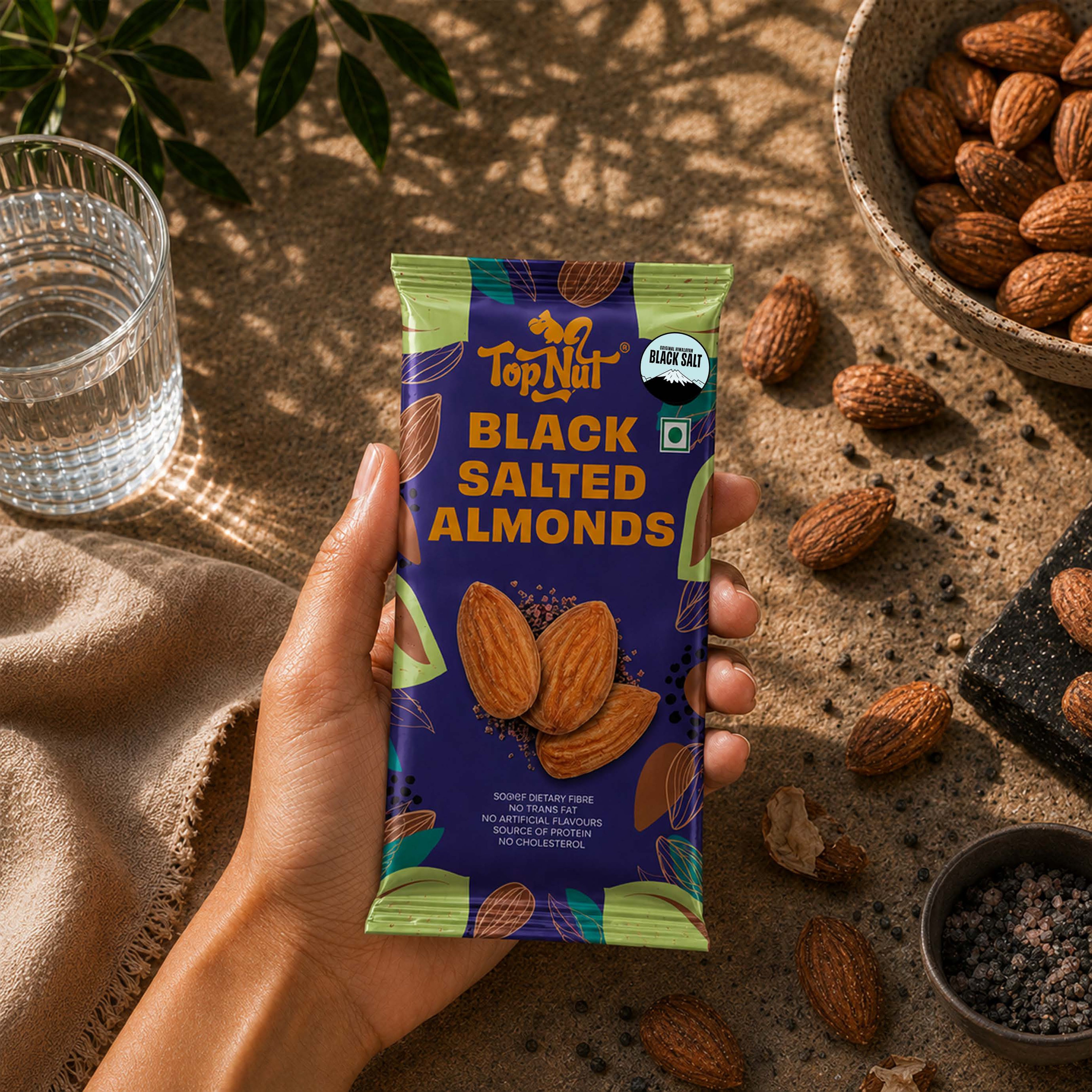 Black Salted Almonds 30g