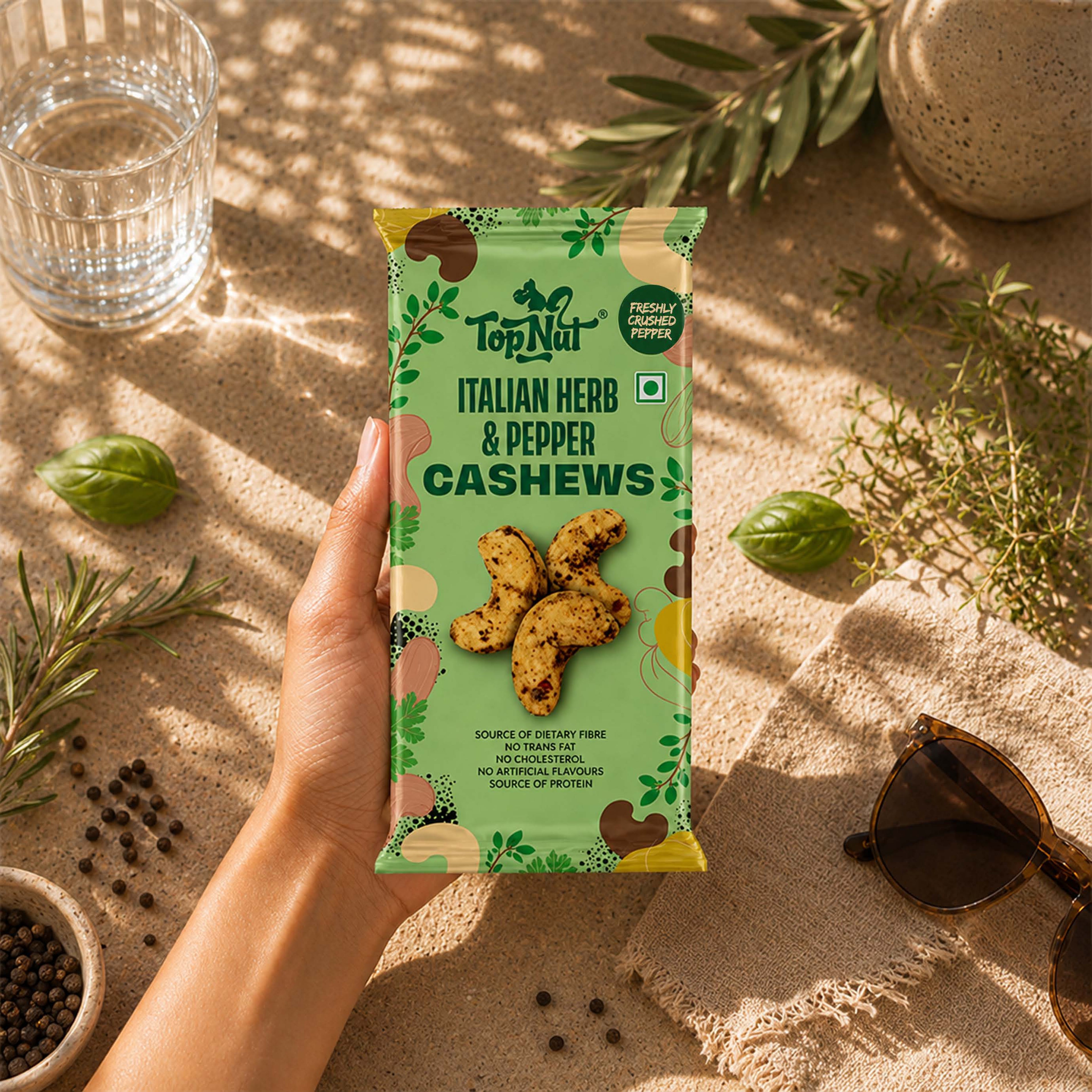 Italian Herb & Pepper Cashews 30g