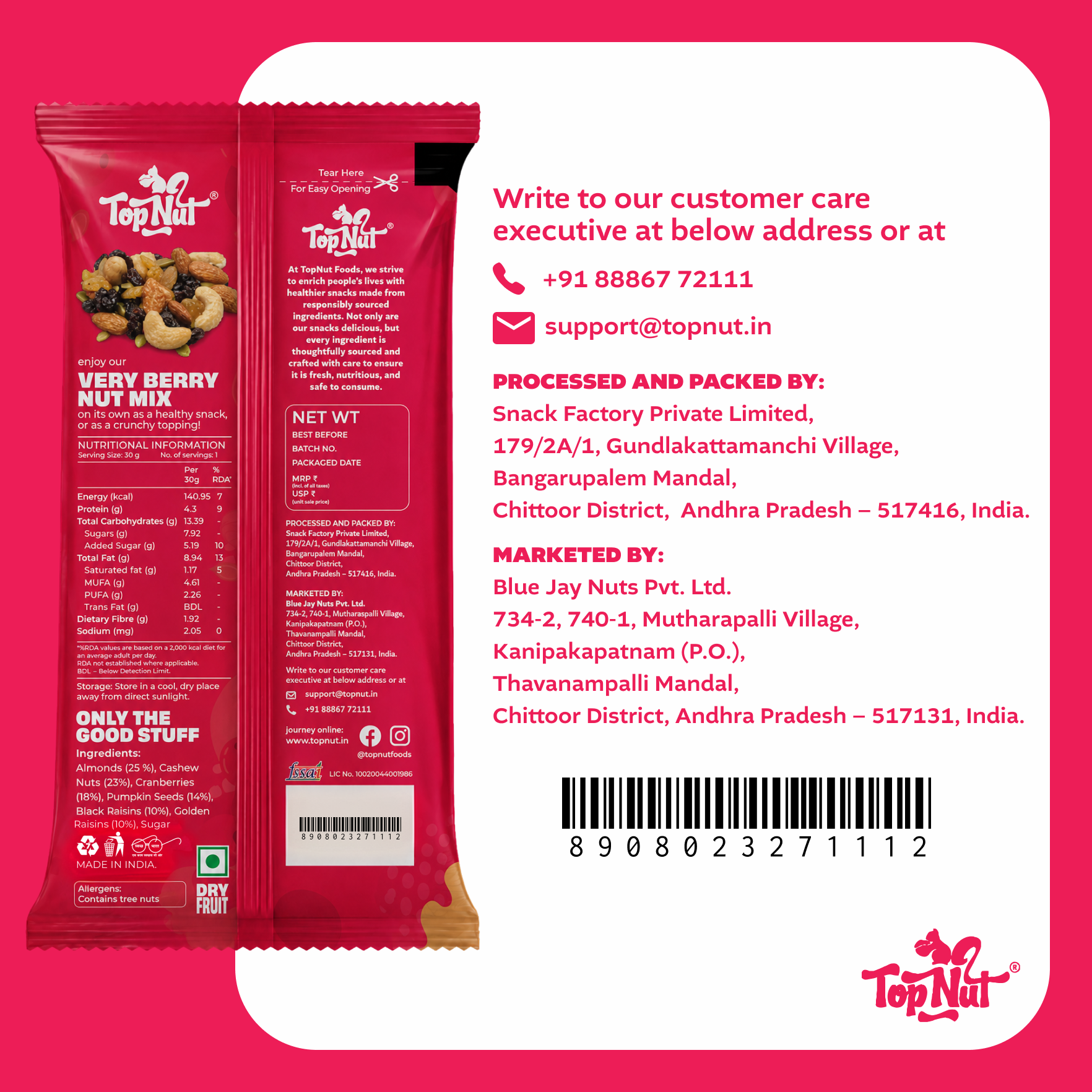 Very Berry Nut Mix 30g