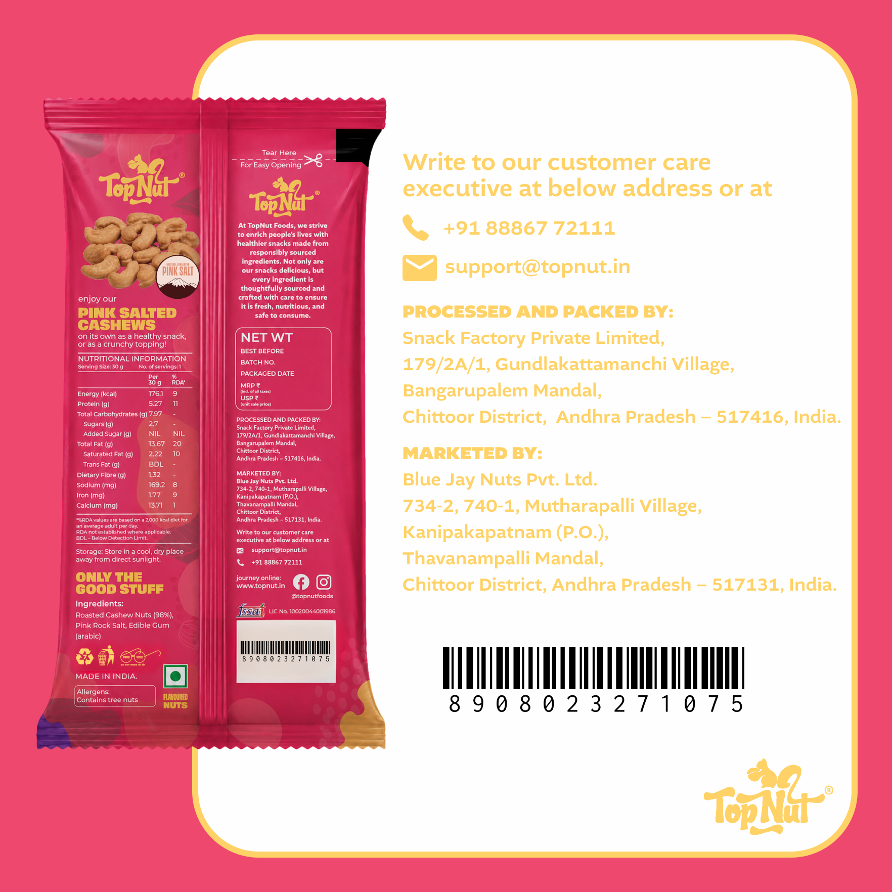 Himalayan Pink Salted Cashews 30g