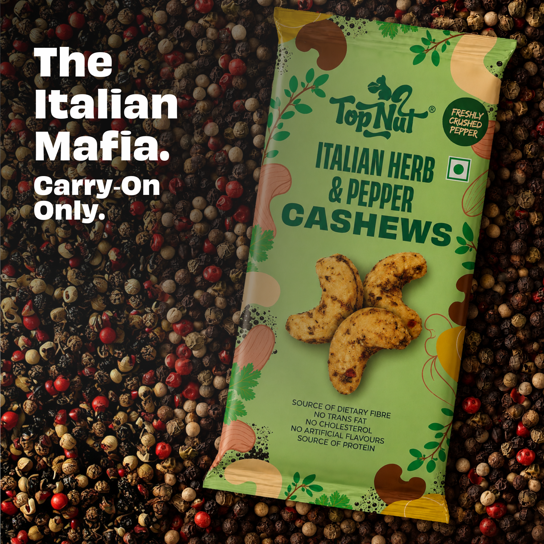 Italian Herb & Pepper Cashews 30g